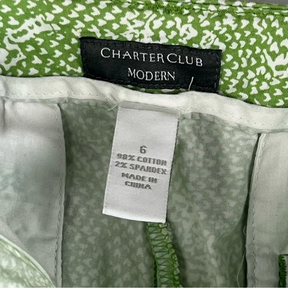 Charter Club Modern - Women’s Pants - Size 6 - Green and White Pattern - Picture 9 of 10